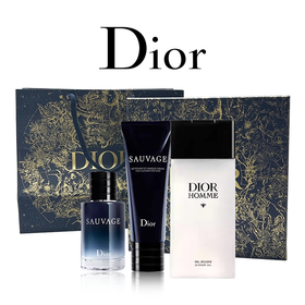 【全球购*送礼袋】DIOR迪奥旷野男士全身香氛三件套 桀骜沐浴露200ml 二合一洗面奶120ml 淡香60ml-wskl581_bba