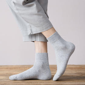 日式无印男士棉袜子良品商务休闲男袜纯色五分袜吸汗秋冬厚