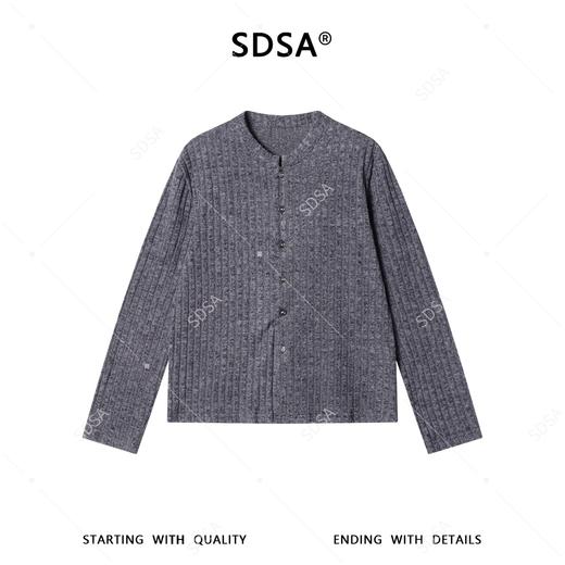 SDSA男装2026新款高贵轻奢慵懒风竖纹单排扣衬衫简约百搭时尚衬衣 商品图0