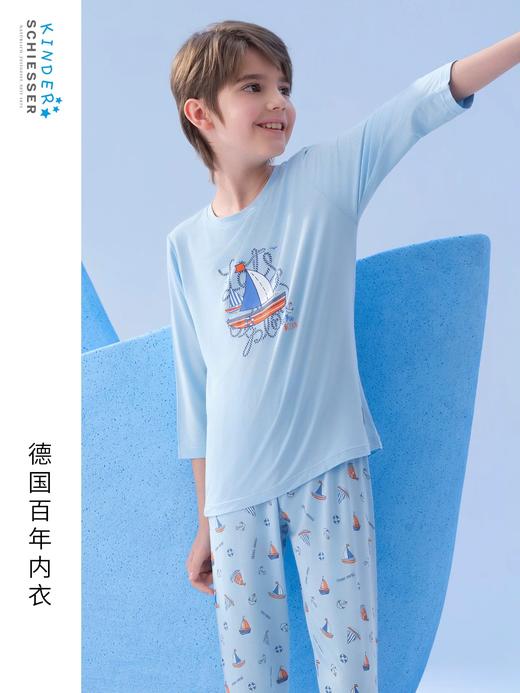 【夏日度假】SCHIESSER德国舒雅男童莫代尔轻柔舒适度假风家居套装（110码-160码）3B/27269H 商品图0