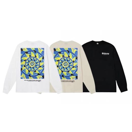 F030685柔软舒适礼花筒印花情侣圆领长袖T恤 商品图0