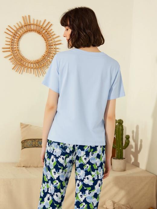 【棉莫单面布】SCHIESSER德国舒雅女短袖长裤套装 32S棉莫代尔单面  50%棉50%莫代尔  150g/m2  31/26411H 商品图4