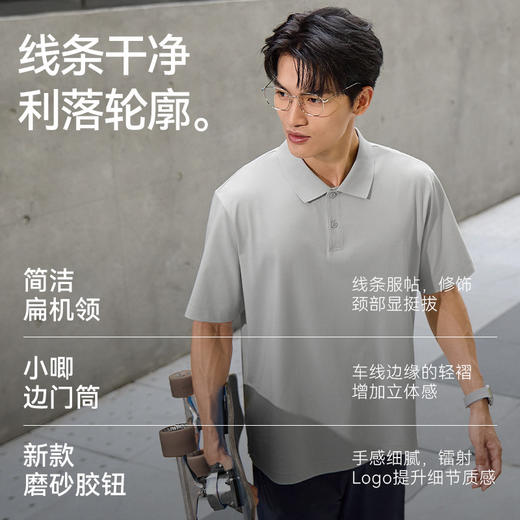 【春夏新品】十如仕通勤休闲简洁扁机领棉涤凉感短袖POLO衫P06-03 商品图2