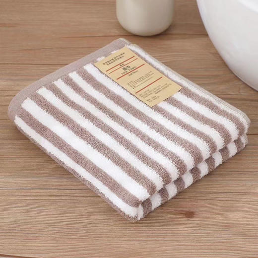 日式无印毛巾全棉良品条纹毛巾毛圈柔软毛巾浴室简约格子手巾面巾 商品图2