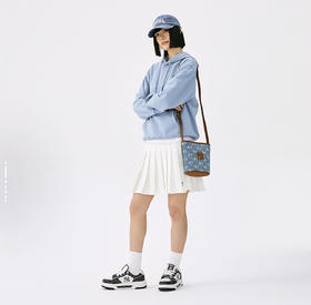 MLB复古牛仔老花小水桶包 情侣斜跨手提包25FW