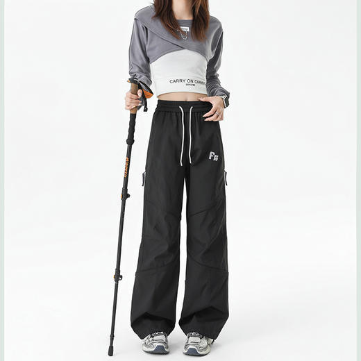 【热卖新款】2026年春季新款防水休闲裤 男女同款潮流多巴胺宽松直筒工装裤 商品图8