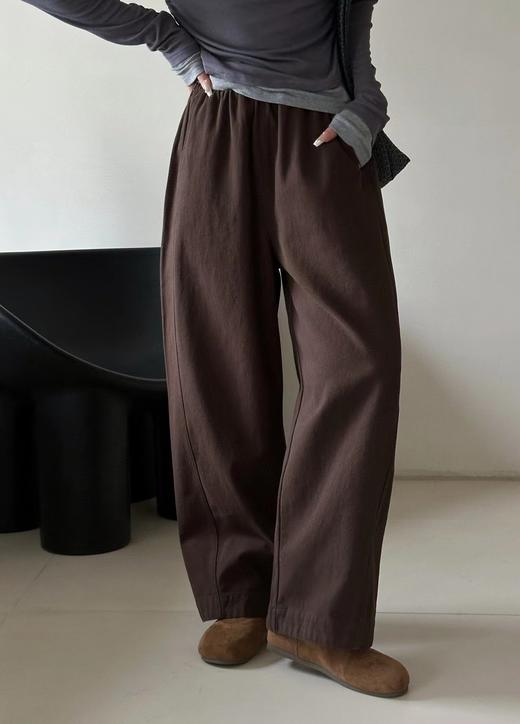 F030673水洗棉阔腿工装裤女遮肉显瘦松紧高腰直筒裤 商品图11