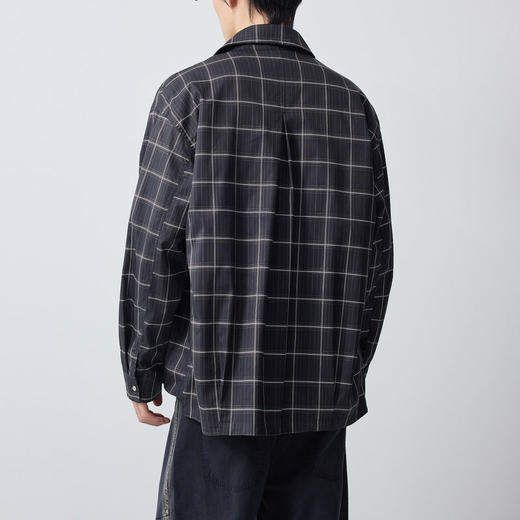 墨麦客男装城市运动格纹长袖衬衫男2026春新款宽松男士外套81563. 商品图2