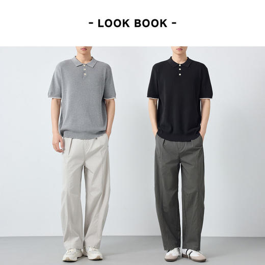 墨麦客男装高智通勤针织POLO衫男新款老钱风撞色短袖T恤男75199. 商品图4