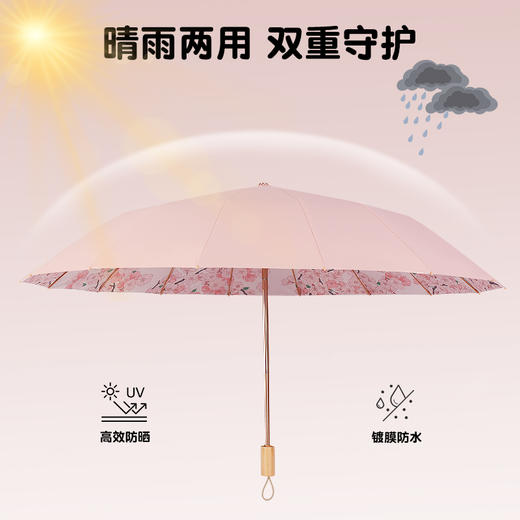 云蔓 16骨彩胶遮阳伞 新中式复古 防晒防紫外线 15款可选 商品图6