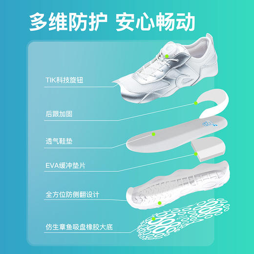 小蓝羊26春季新款儿童赤足运动鞋校园跑步鞋软底中大童体测鞋-复古网球鞋 商品图2