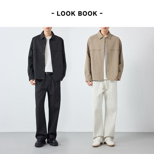 墨麦客男装高智通勤纯色夹克男2026春新款简约翻领男士外套81599. 商品图4