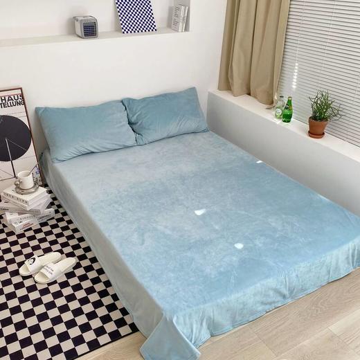 日式无印天鹅绒床单良品单品床笠纯色秋冬保暖床单床笠单品 商品图2