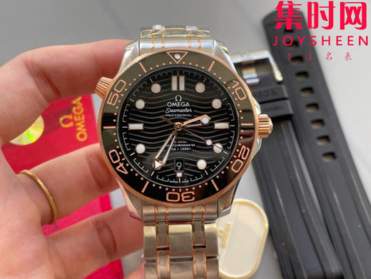 欧米茄JVS海马300米系列 原装开模 间玫金黑海马 男士腕表 表径42mm 商品图0