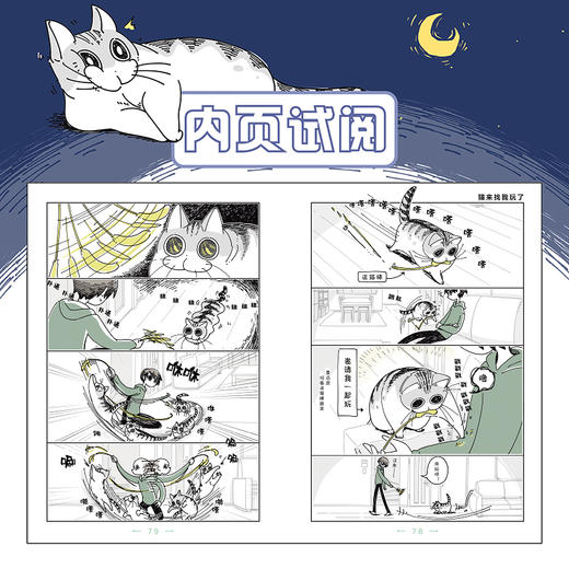 【预售】与猫共度的夜晚. 1（随书赠送精美书签4张）关于养猫我一直是新手，幽默搞笑萌宠猫咪丘尔嘉不可思议的日常生态，全彩漫画 商品图8