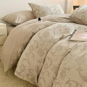 日式无印全棉磨毛A类色织提花四件套良品三层纱磨毛件套提花秋冬