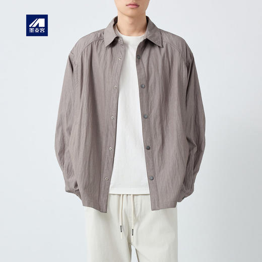 墨麦客男装美式复古衬衫式夹克男2026春季新款宽松男士外套81609. 商品图0