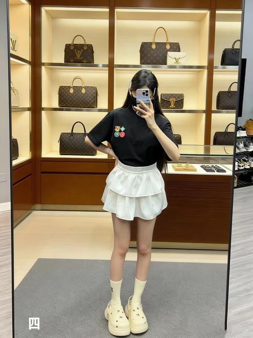 F030612新款日常通勤多巴胺logo刺绣款短袖圆领T恤 商品图6