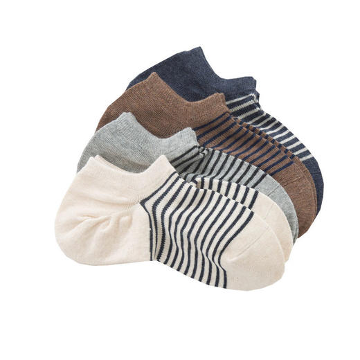 日式无印棉质男士船袜良品隐形袜条纹棉袜学生透气吸汗男款袜子新 商品图4