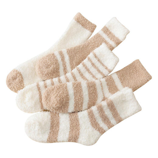 日式无印珊瑚袜子女加厚保暖地板袜良品秋冬中筒袜女士加绒月子袜 商品图4