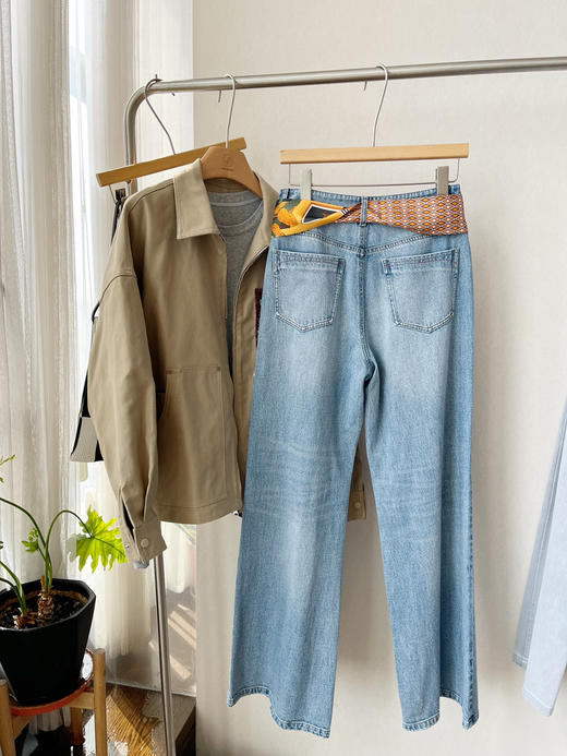 【经典必入】噢蜜ooomeooo四面弹大长腿直筒牛仔裤 商品图9