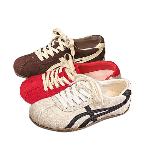 西遇复古德训鞋女2026新款春季百搭撞色平底阿甘鞋子运动休闲板鞋P0066288 商品图4