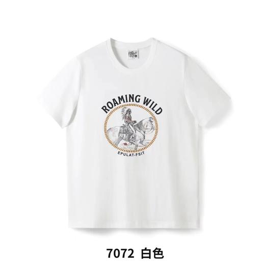 F030641马年限定复古细腻触感圆领休闲男士短袖T恤 商品图3