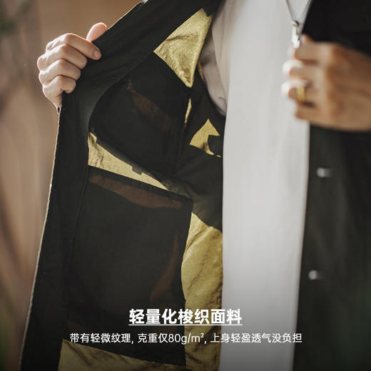 马登工装美式复古猎装衬衫薄款梭织多口袋军绿色长袖衬衫外套男春 商品图3