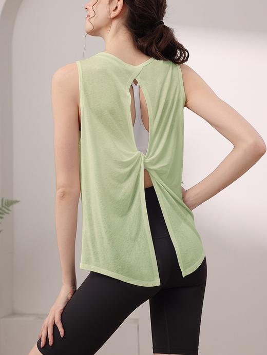 天丝雪花宽松运动背心女 性感美背瑜伽服罩衫跑步健身无袖上衣夏 000MXF2530 商品图2