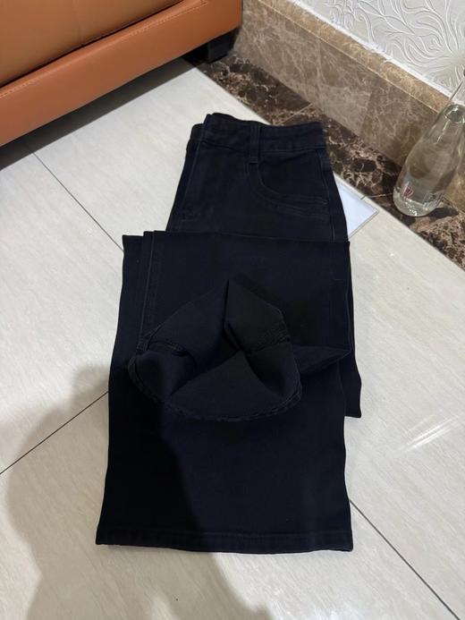 F030679美式复古做旧黑阔腿牛仔裤休闲裤显瘦神裤 商品图11