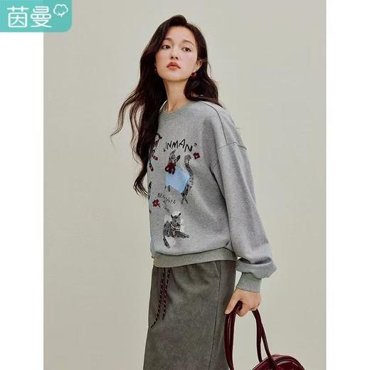 茵曼 卫衣宽松上衣199.9元（线上线下同步在售，不一定有货，介意勿拍）616482-NT 商品图0