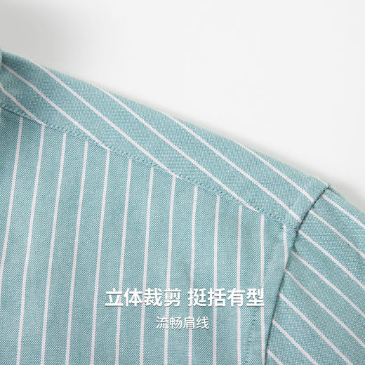 【100%棉】圣得西长袖条纹衬衫男款2026新款春季商务休闲薄款上衣 商品图7