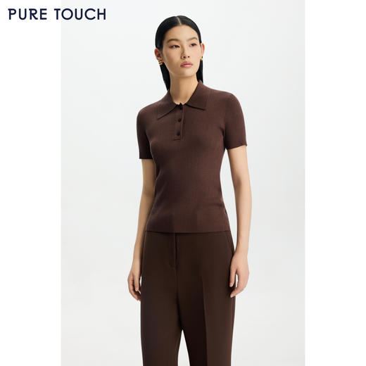 商场同款PURE TOUCH女装26春夏新款短袖Polo衫弹力修身半袖针织衫 商品图4