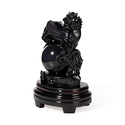 黑曜石貔貅摆件 揽金纳福基业稳固 商品图0