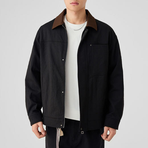 墨麦客男装撞色翻领夹克男2026春季新款巴恩风复古男士外套81301. 商品图1