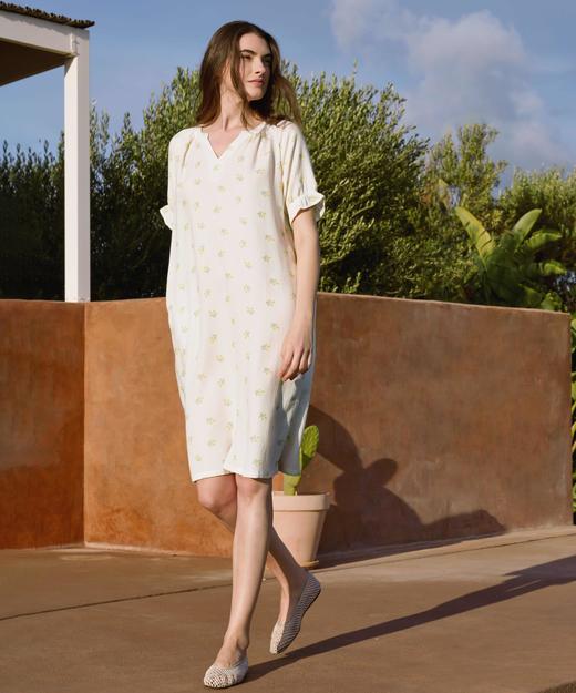 【棉纱竹纤维】SCHIESSER德国舒雅女夏季新款透气吸汗短袖连衣裙棉竹纤维双层纱布  50%棉 50%竹纤维 尺码S-XL  31/26509D 商品图0