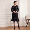 IWY/小香风黑色连衣裙女气质优雅珍珠扣职业长裙法式复古西装裙J25Q223 商品缩略图3