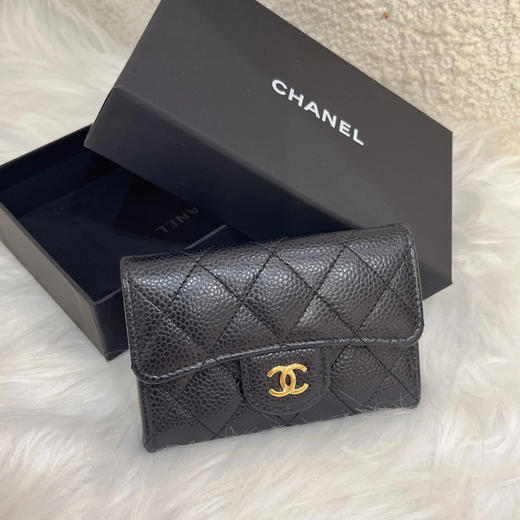 Chanel 黑金 荔枝纹牛皮 钱包 商品图0