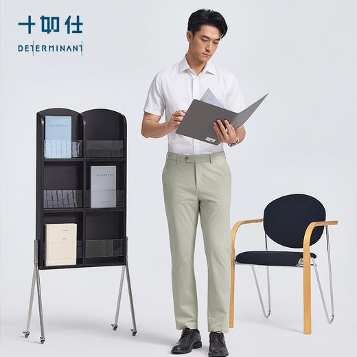 【春夏新品】十如仕商务通勤桑蚕丝八字领棉丝提花短袖衬衫601-03短袖 商品图1