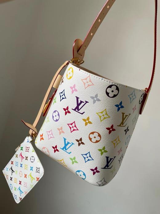 F030634人见人爱可拆卸零钱袋单肩斜挎白三彩手提包 商品图5