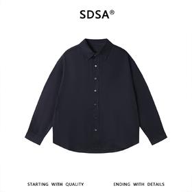 SDSA秋冬新款痞帅男装设计师纯色亲肤翻领长袖衬衫超柔休闲衬衣