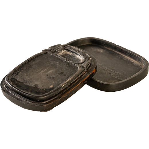 清	树叶纹敞池端砚（红木砚盒） 商品图5