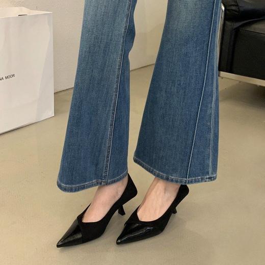 【69.9/双】高级感细跟尖头单鞋女新款秋季小香风百搭高跟鞋软底四季瓢鞋聚★为爱严选 商品图2