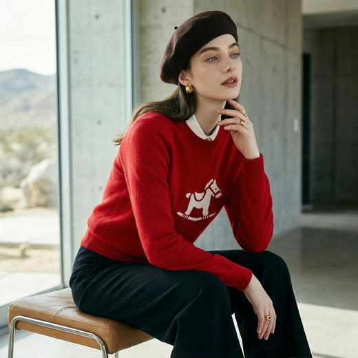 PALUOPO/PL圆领女衫ET255056R/约重208g帕罗 商品图2