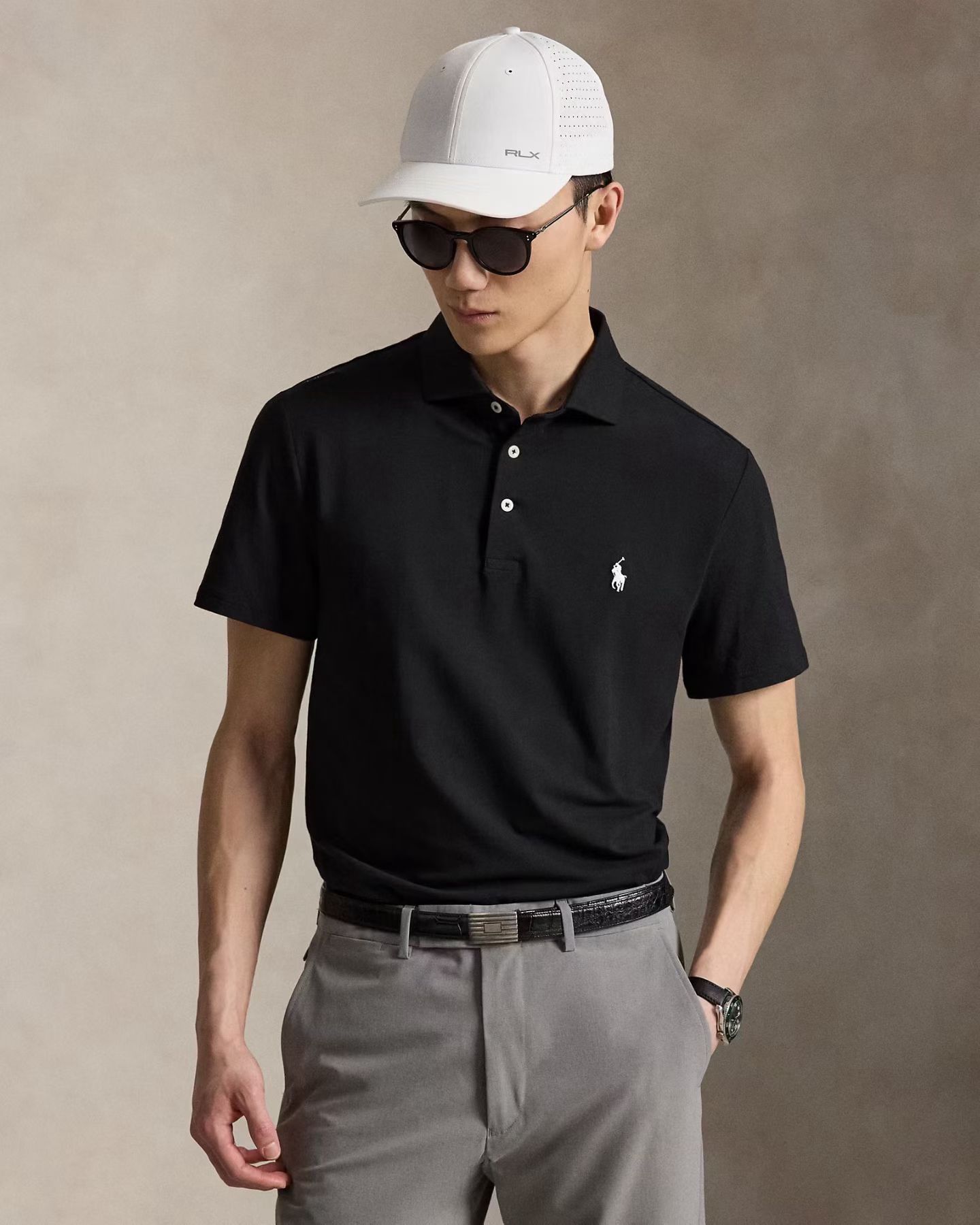 马球高端运动线RLX排汗吸‮快湿‬干高弹力翻领短袖POLO衫 PT-1200