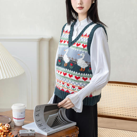 苏苏姐家丫丫背心手工DIY编织棒针衣服毛线团上衣材料包 商品图3