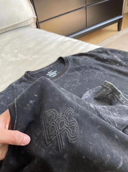 F0306109夏季新款圆领百搭复古做旧水洗印花短袖T恤 商品图9