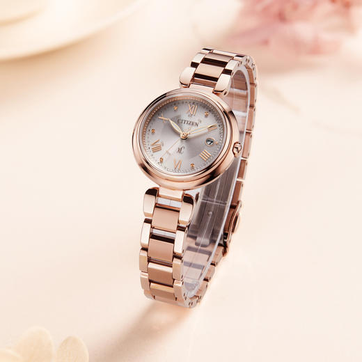 西铁城日本官方正品xC系列新款舒博钛光动能多局电波手表女ES9468-51W 商品图10