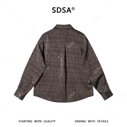 SDSA男装2026新款高贵轻奢美式复古几何图案长袖衬衫百搭时尚衬衣 商品图4