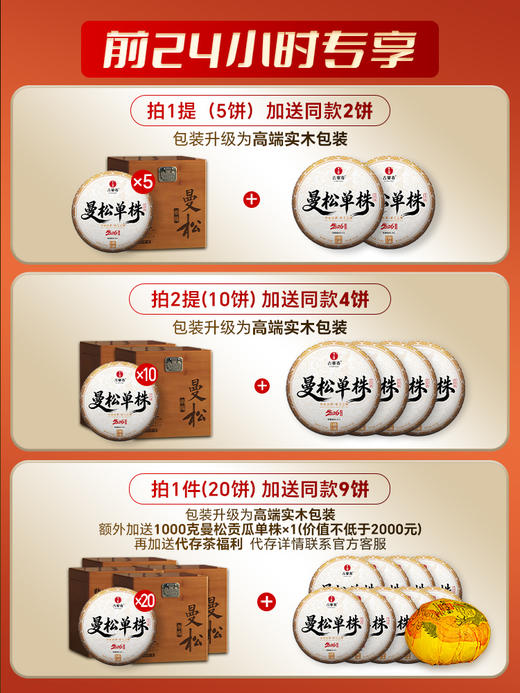 3月10日中午12点【曼松单株】2026年春茶预售持续加码重磅升级为单株，更低的价格囤鼎尖产品，让美好成为必然，357克/饼 商品图8